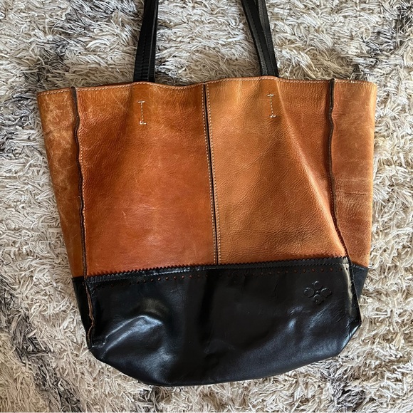 Patricia Nash Brown and Black Leather Tote - Picture 3 of 14